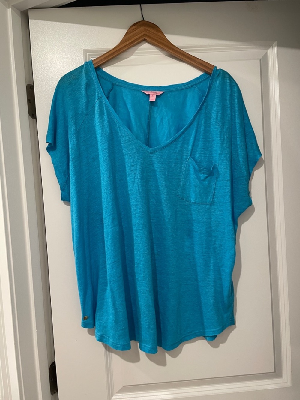 Lilly Pulitzer blue linen tee xl